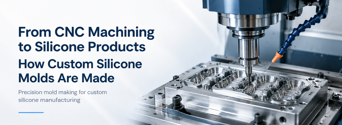CNC machining a precision metal mold for custom silicone product manufacturing.