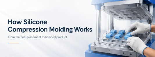 Silicone compression molding process for custom silicone product manufacturing