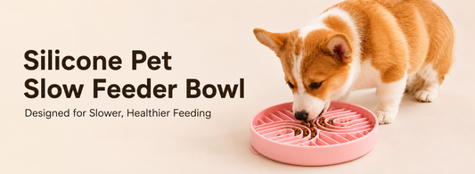 Silicone pet slow feeder bowl with suction base for slower dog feeding