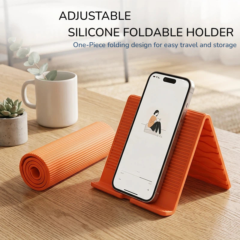 Adjustable Silicone Foldable Phone Holder – Portable Bendable Stand for Desk, Travel & Hands-Free Use