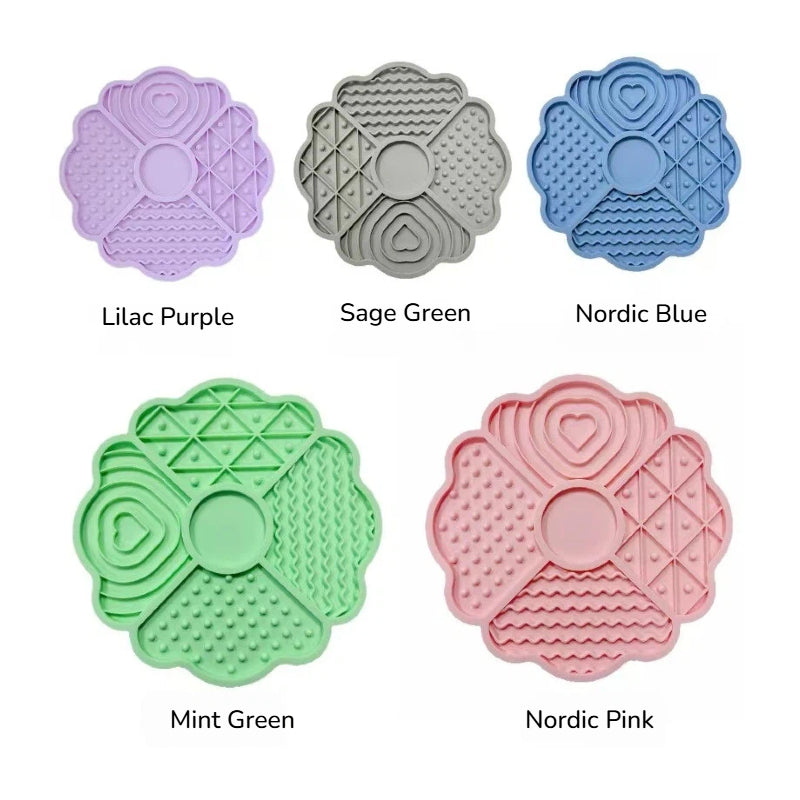 Flower-Shaped Pet Lick Mat with Suction Cups | Slow Feeder Silicone Treat Mat for Dogs & Cats