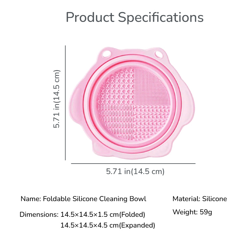 Foldable Silicone Makeup Brush Cleaning Bowl, Custom Colors Available