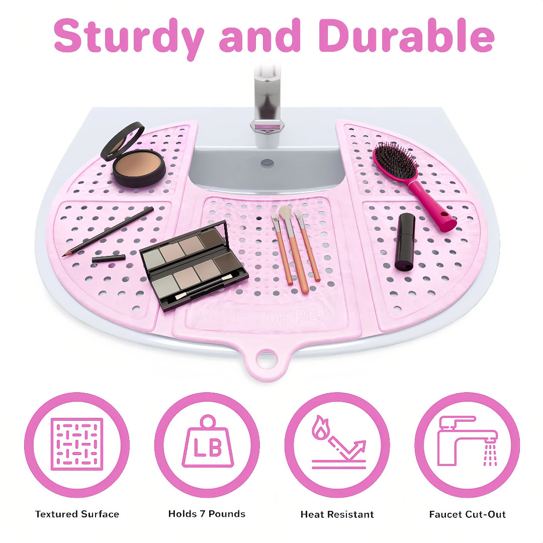 Foldable Silicone Makeup Sink Topper Mat