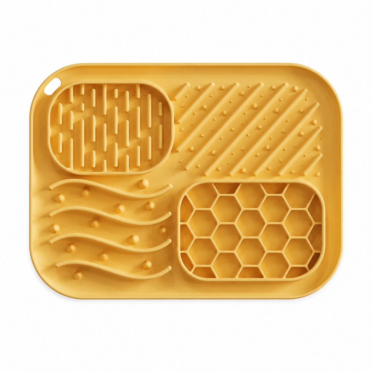 Yellow multifunctional silicone slow feeder and lick mat