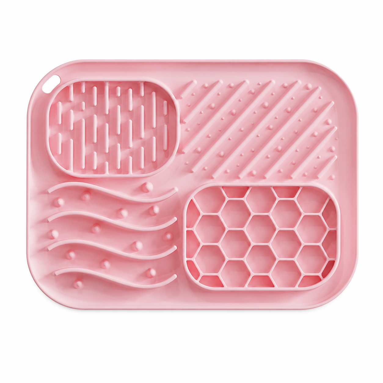 Pink multifunctional silicone slow feeder and lick mat