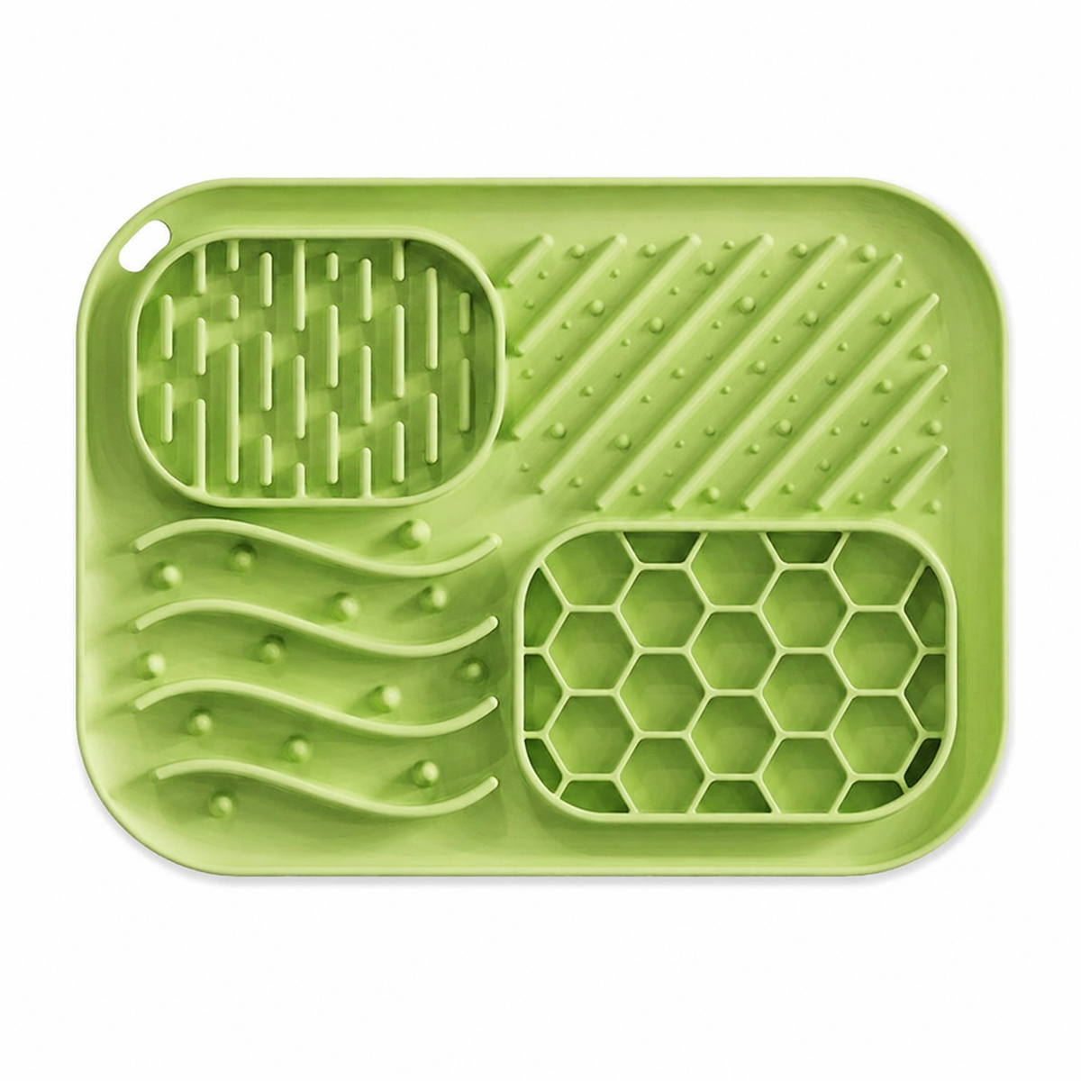 Green multifunctional silicone slow feeder and lick mat