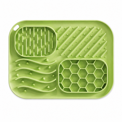 Green multifunctional silicone slow feeder and lick mat