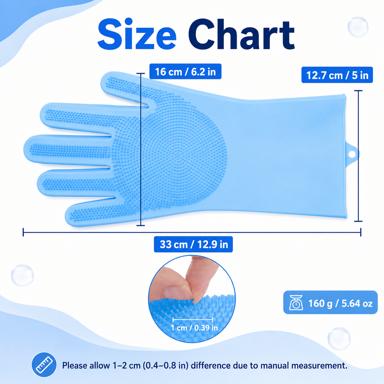 Silicone Pet Grooming Gloves for Bathing, Massage & Hair Removal