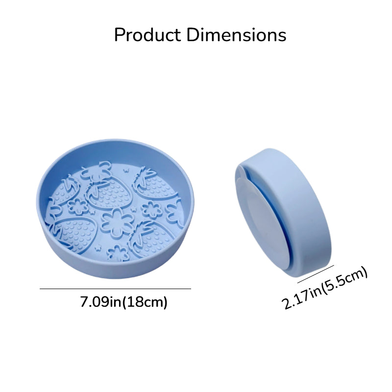 Pet Slow Feeder Bowl with Suction Base | Silicone Slow Feeding Bowl for Dogs & Cats