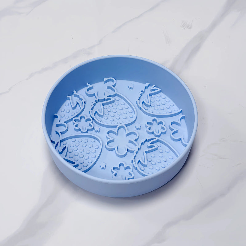 Pet Slow Feeder Bowl with Suction Base | Silicone Slow Feeding Bowl for Dogs & Cats