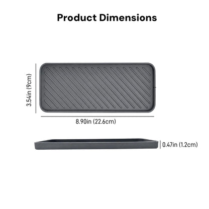 Silicone drain tray dimensions 22.6cm x 9cm food grade silicone organizer tray