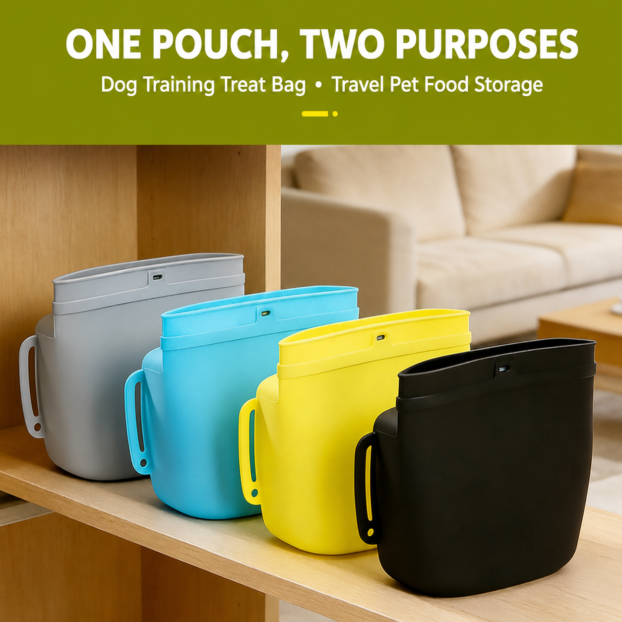 Silicone Pet Training Treat Pouch with Magnetic Closure
