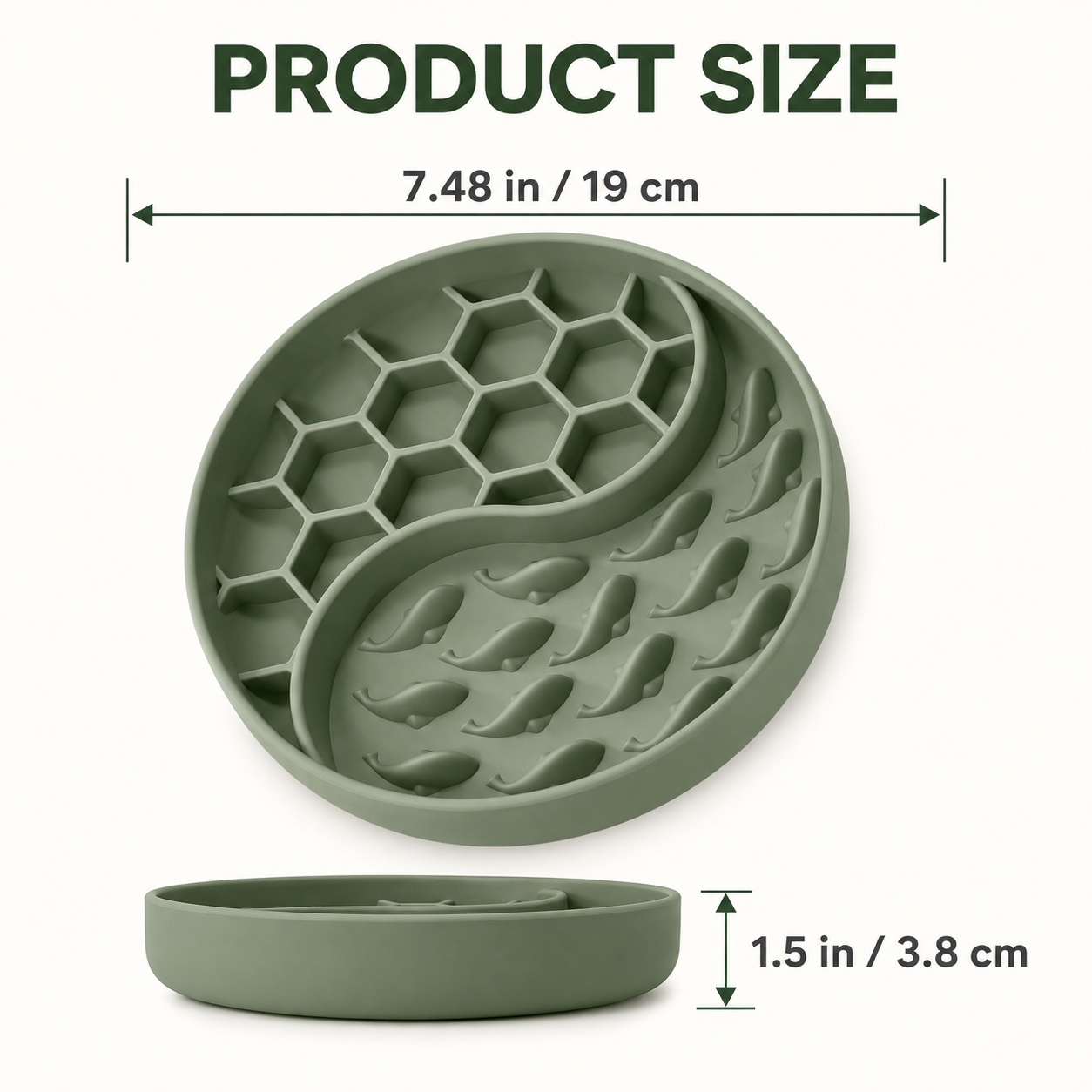 Silicone Slow Feeder Bowl for Dogs & Cats with Suction Base