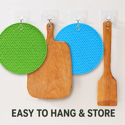 Round Honeycomb Silicone Trivet Mat – Heat-Resistant Pot Holder