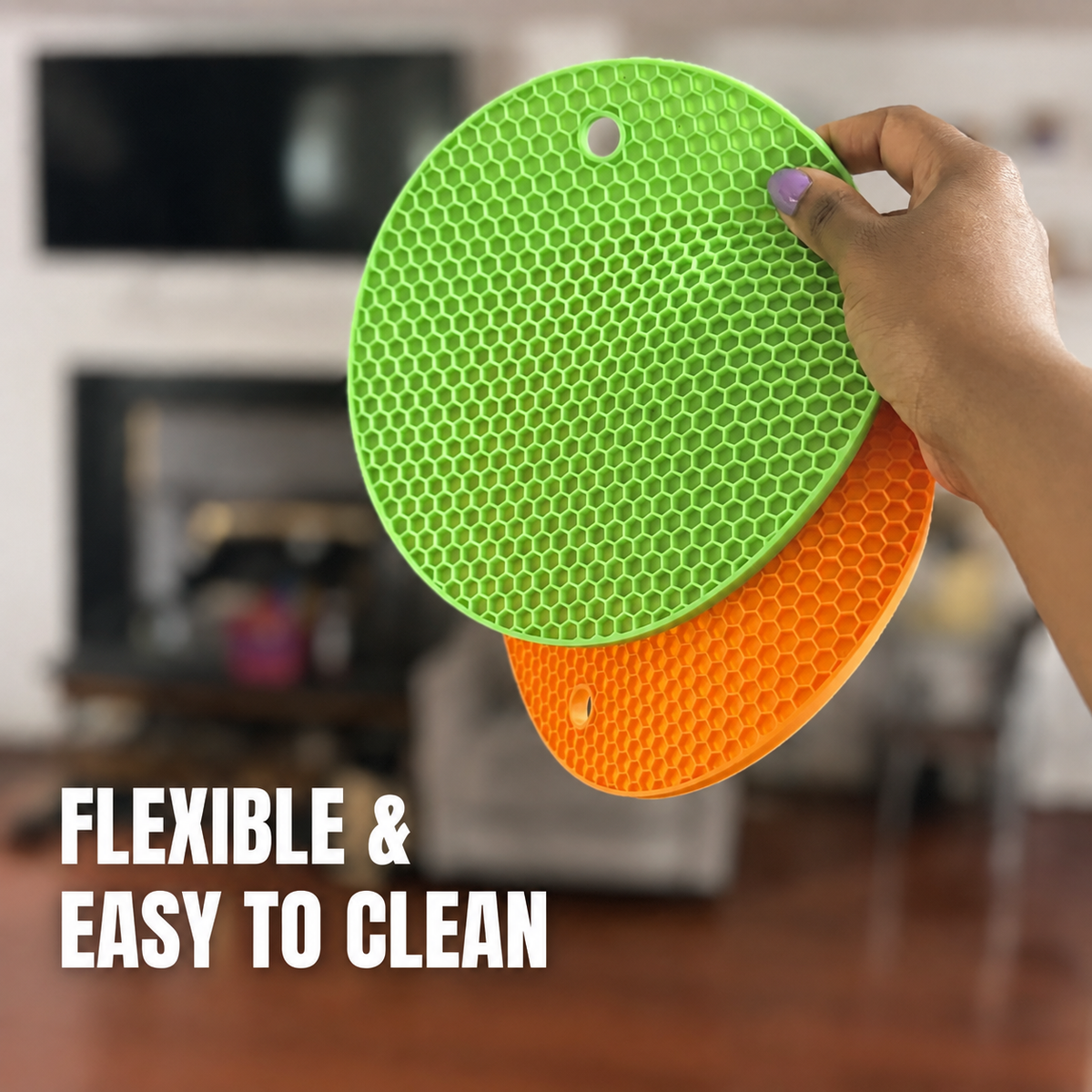 Round Honeycomb Silicone Trivet Mat – Heat-Resistant Pot Holder