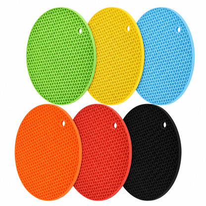Round Honeycomb Silicone Trivet Mat – Heat-Resistant Pot Holder