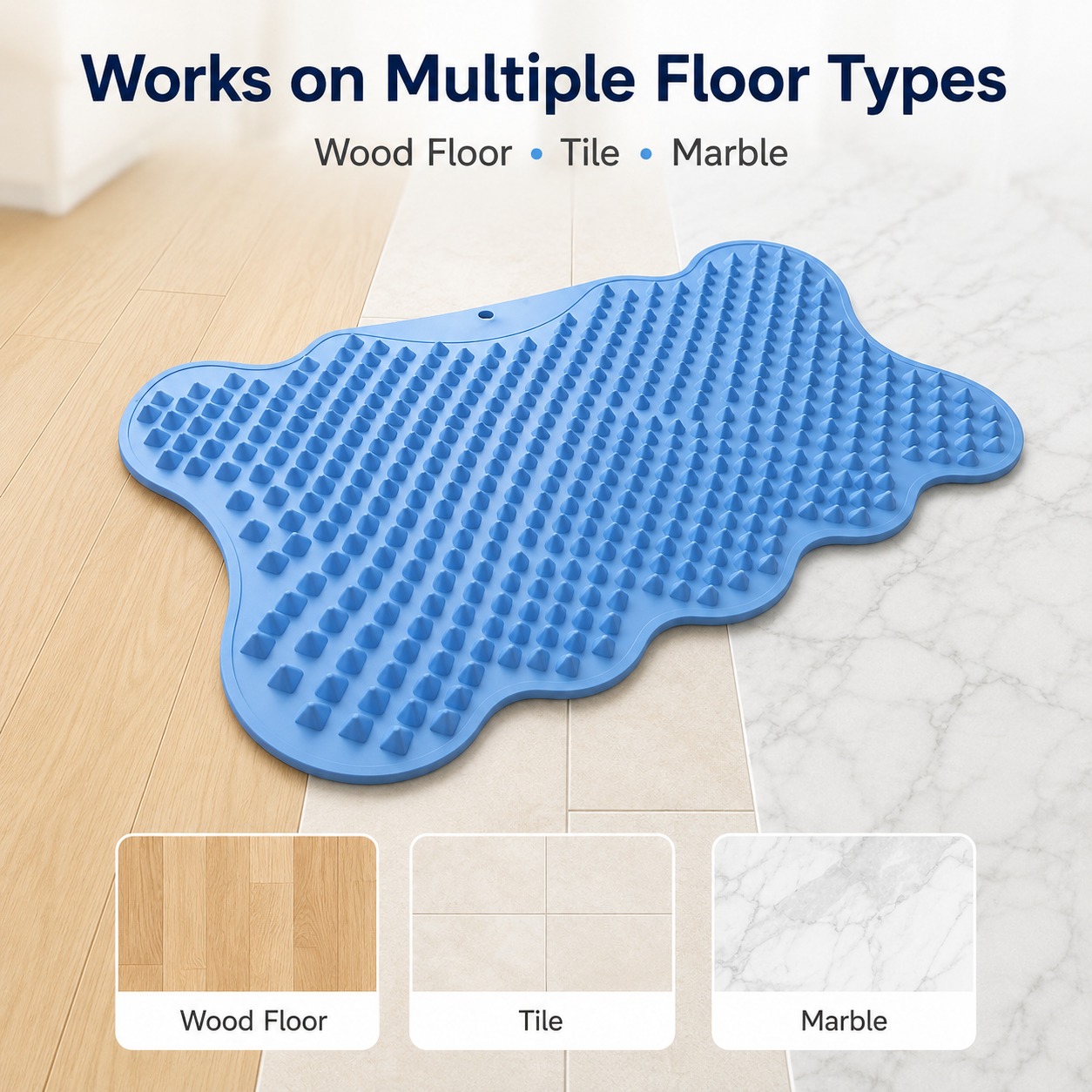 Silicone Foot Massage Mat – Washable Non-Slip Foot Care Mat for Bathroom, Shower & Home Use